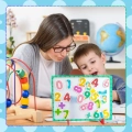 Duży Zestaw Drewnianych Magnetycznych Cyferek z Tablicą Marker Zabawa Nauka