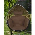 Poduszka ogrodowa 112x113 cm na krzesło wiszące bocianie gniazdo wodoodporna brązowa