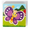 DREWNIANE PUZZLE MONTESSORI DLA DZIECI MOTYLEK MWZ-3155