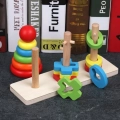 DREWNIANA UKŁADANKA LOGICZNA PIRAMIDKA MONTESSORI