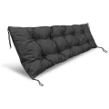 Poduszka ogrodowa 120x50 cm na ławkę huśtawkę palety wodoodporna czarna