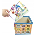 DREWNIANY SORTER KOSTKA EDUKACYJNA Z LABIRYNTEM ALFABET MONTESSORI SKRZYNKA