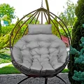 Poduszka ogrodowa 120 cm na krzesło wiszące bocianie gniazdo wodoodporna szara