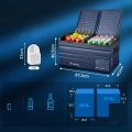 Lodówka samochodowa AAOBOSI TW75, 72l, WiFi, USB, 12/24V, 80 W, Powystawowy