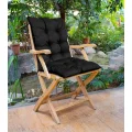 Poduszka ogrodowa 50x50x80 cm na krzesło wodoodporna czarna
