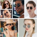 Okulary unisex przeciwsłoneczne polaryzacyjne RUNHUIS retro lekkie metalowe