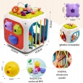 ZABAWKA SENSORYCZNA 7w1 KOSTKA SORTER CYMBAŁKI KLOCKI EDUKACYJNA