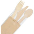 Sztućce drewniane widelec nóż łyżka biodegradowalne BIOZOYG 16cm 400 szt