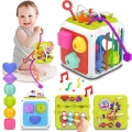 ZABAWKA SENSORYCZNA 7w1 KOSTKA SORTER CYMBAŁKI KLOCKI EDUKACYJNA