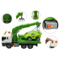 POMOC DROGOWA ZIELONA LAWETA 1:16 HOLOWNIK SAMOCHÓD ŚWIATŁA DŹWIĘK + AUTO