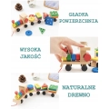 LT292 DREWNIANY POCIĄG Z KLOCKAMI SORTER MONTESSORI WAGONY