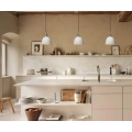 Lampa wisząca Phansthy półokrągła biała metalowa vintage loft styl nowoczesny