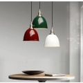 Lampa wisząca Phansthy półokrągła biała metalowa vintage loft styl nowoczesny