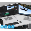 Przełącznik KVM DisplayPort 2xPC na 2 monitory 4K120Hz 8K60Hz USB3.0