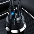 Szybka ładowarka samochodowa USB-C PD USB QC 3.0 szybkie ładowanie do telefonu w aucie