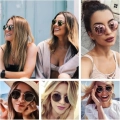 Okulary unisex przeciwsłoneczne polaryzacyjne RUNHUIS retro lekkie metalowe