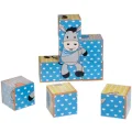 Happy People Wooden puzzle klocki 9pcs blue