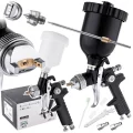 Pistolet Lakierniczy Zestaw 3x Dysza 0,8 1,4 1,7 HVLP do Malowania BLACK