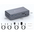 Przełącznik KVM USB-C 13w1 2 monitory 2 komputery HDMI 4K60Hz EDID FQuanmap FQ-de-SW521 POWYSTAWOWY