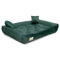 Legowisko dla psa kojec 75x65 cm welur ciemnozielony