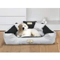 Legowisko dla psa kojec KINGDOG 100x75 cm personalizowane wodoodporne jasnoszare
