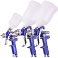 3x Pistolet Lakierniczy HVLP 0,8 1,4 1,7 do Malowania ALU Walizka Reduktor