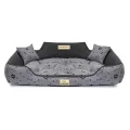 Legowisko dla psa kojec KINGDOG 115x95 cm personalizowane wodoodporne kości czarne