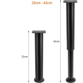 Nóżki meblowe QWORK regulowane 25-42 cm czarne 4 szt. POWYSTAWOWY
