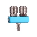 ROZDZIELACZ ROZGAŁĘŹNIK PNEUMATYCZNY KOMPRESORA 2-DROŻNY SZYBKOZŁĄCZKI 1/4”