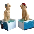 Podpórka do książek Inkognito Loriot „Men in the bath” 17 cm kolorowa