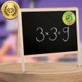 Duża drewniana suchościeralna dwustronna tablica kredowa magnetyczna 4w1 akcesoria