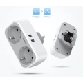 Adapter TESSAN TS-321-UK Wtyczka, 4 w 1 Wtyczka UK, z 2 gniazdami i 2 USB