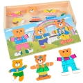 DREWNIANA UKŁADANKA PUZZLE UBIERANKA EMOCJE MINY RODZINA MISIÓW 47 EL.