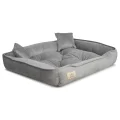 Legowisko dla psa kojec 75x65 cm welur szary