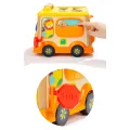 Drewniana Kostka Edukacyjna Sorter Klocki CYFRY autobus