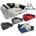 Legowisko dla psa kojec KINGDOG 115x95 cm personalizowane wodoodporne jasnoszare
