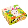 LT321 EDUKACYJNE DREWNIANE KLOCKI UKŁDANKA PUZZLE