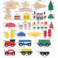 DREWNIANA KOLEJKA 100el MIASTO ZNAKI MOST POCIĄG NA MAGNES TORY 420cm