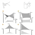 Żagiel przeciwsłoneczny wodoodporny AXT SHADE 2.5x4.5 m prostokątny piaskowy