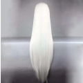Długie białe peruki proste 100cm cosplay anime syntetyczne włosy do przebrania sesji zdjęciowej