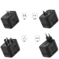 Uniwersalny adapter podróżny USB-A x2/USB-C x2 do ładowania czarny