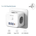 Listwa ścienna LENCENT 7 w 1 EU Plug, PD35W 3AC 3U1C listwa zasilająca z USB