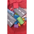 *LT308 DREWNIANE KLOCKI 100el KLOCKI W CZERWONYM WORKU