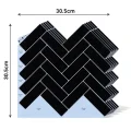 Naklejki 3D na ścianę VaryPaper Herringbone 30,5x30,5 cm, 20 szt. czarne