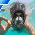 Maska do Nurkowania Pełnotwarzowa L/XL Składana do Pływania Snorkelingu SZARA