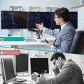 Uchwyt na 3 monitory WALI GSDM003, do 27