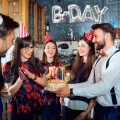 BALON FOLIOWY OGROMNY NAPIS B-DAY SREBRNY URODZINY 66 CM x 22 CM
