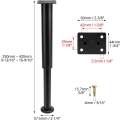 Nóżki meblowe QWORK regulowane 25-42 cm czarne 4 szt. POWYSTAWOWY