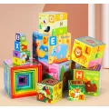 WIEŻA UKŁADANKA DREWNIANA GRA NAUKA SŁÓWEK ZWIERZĄTKA JHTOY-649