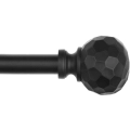 Karnisz teleskopowy SZXIMU 122-218 cm czarny z okrągłą końcówką w diamenty